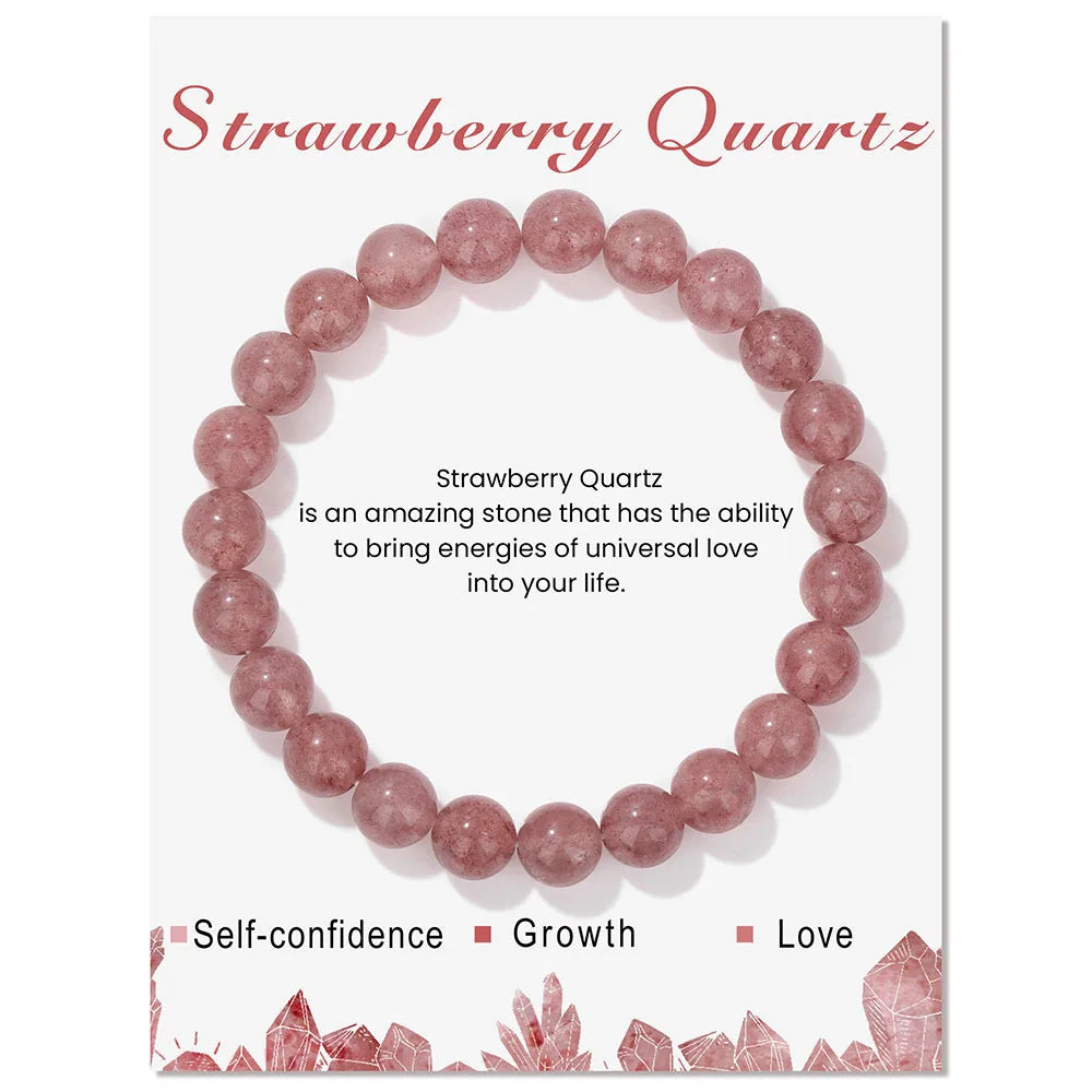Armband Strawberry Quartz – Herzöffnung & Wachstum
