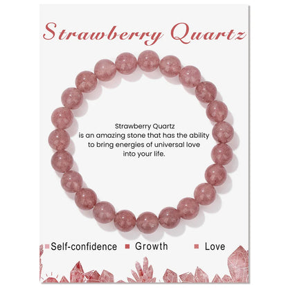 Armband Strawberry Quartz – Herzöffnung & Wachstum