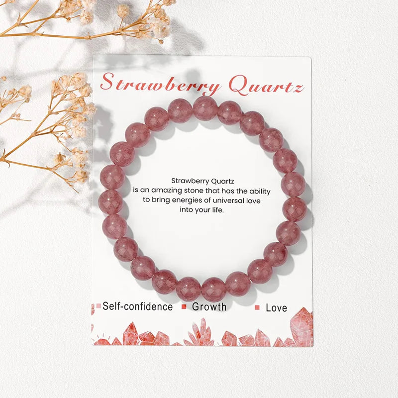 Armband Strawberry Quartz – Herzöffnung & Wachstum